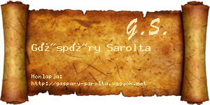 Gáspáry Sarolta névjegykártya